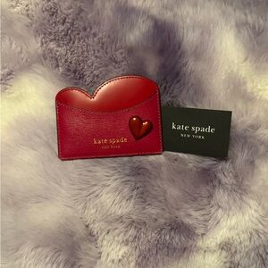 Kate Spade Red Heart-Shaped Card Holder